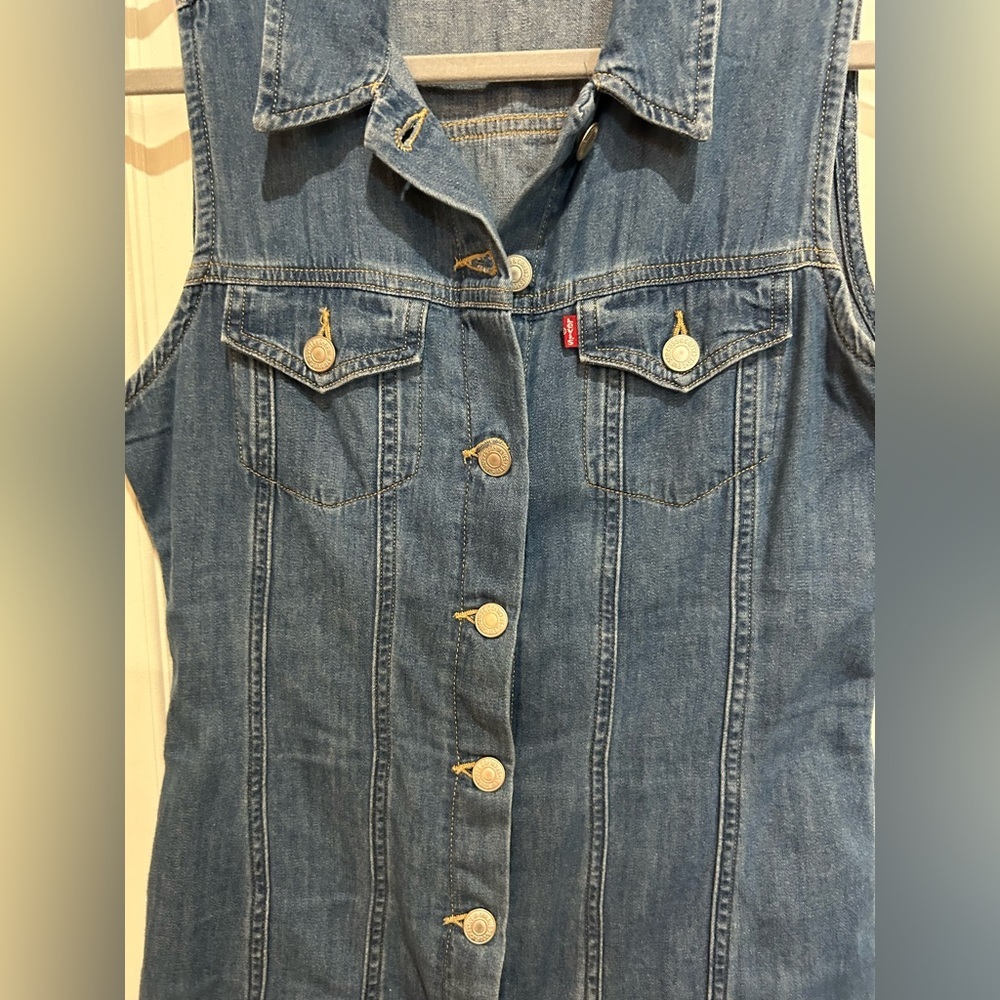 Levi's Red Label Blue Denim Button-Front Dress XS - Picture 3 of 3